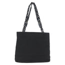 PRADA Tote Bag Nylon Black Silver Auth BSZ307-2