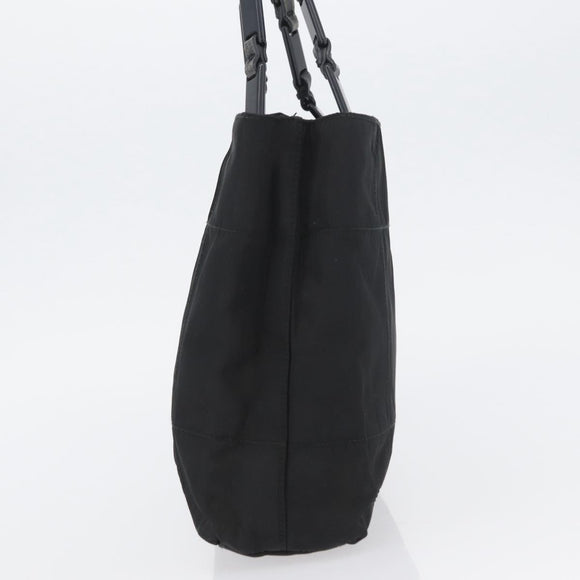 PRADA Tote Bag Nylon Black Silver Auth BSZ307