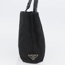 PRADA Tote Bag Nylon Black Silver Auth BSZ307-4