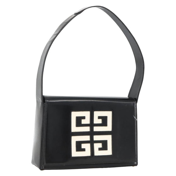 GIVENCHY Shoulder Bag Patent leather Black Gold Auth BSZ308