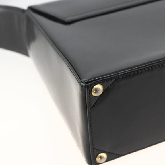 GIVENCHY Shoulder Bag Patent leather Black Gold Auth BSZ308