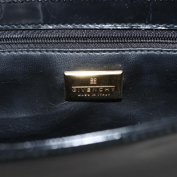 GIVENCHY Shoulder Bag Patent leather Black Gold Auth BSZ308