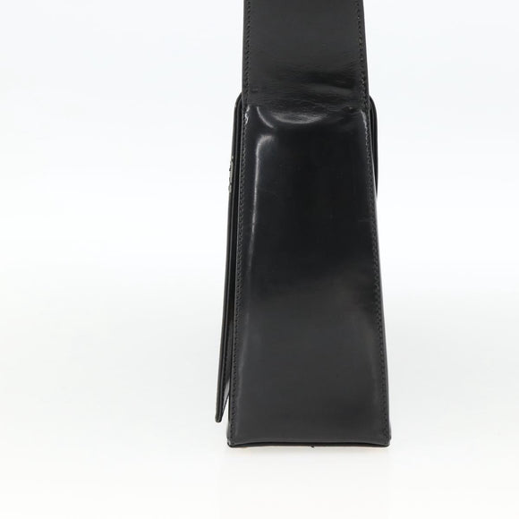 GIVENCHY Shoulder Bag Patent leather Black Gold Auth BSZ308