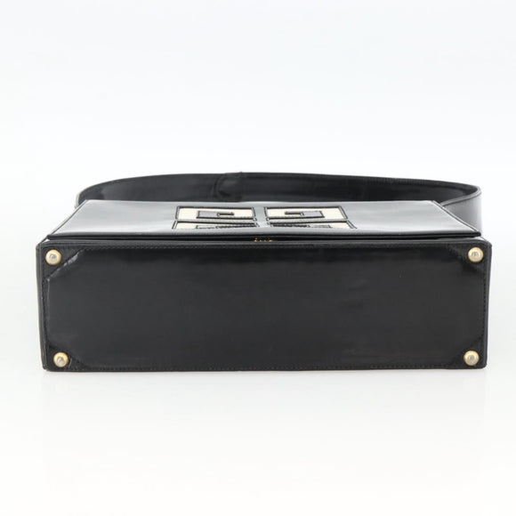 GIVENCHY Shoulder Bag Patent leather Black Gold Auth BSZ308