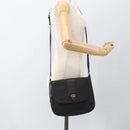 GUCCI Micro GG Supreme Schoudertas PVC Zwart Goud Auth BSZ310-22