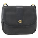 GUCCI Micro GG Supreme Schoudertas PVC Zwart Goud Auth BSZ310-13