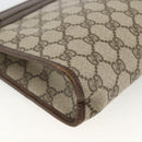 GUCCI GG Supreme Clutch Bag PVC Beige Gold 97 01 037 Auth BSZ311-9