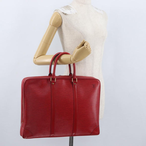 LOUIS VUITTON Epi Porte Documents Voyage Business Bag Red M54477 LV Auth BSZ314