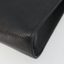BALLY Business Bag Leather Black Silver Auth BSZ315-9