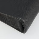 BALLY Business Bag Leather Black Silver Auth BSZ315-16