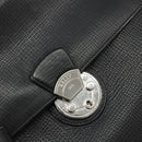 BALLY Business Bag Leather Black Silver Auth BSZ315-17
