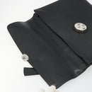BALLY Business Bag Leather Black Silver Auth BSZ315-18