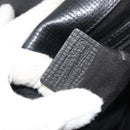BALLY Business Bag Leather Black Silver Auth BSZ315-12