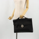 BALLY Business Bag Leather Black Silver Auth BSZ315-24