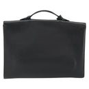 BALLY Business Bag Leather Black Silver Auth BSZ315-2