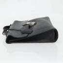BALLY Business Bag Leather Black Silver Auth BSZ315-4