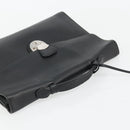 BALLY Business Bag Leather Black Silver Auth BSZ315-6