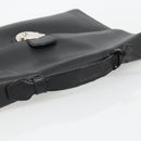 BALLY Business Bag Leather Black Silver Auth BSZ315-7