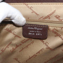 Salvatore Ferragamo Gancini Hand Bag Leather Brown Silver Auth BSZ320-16