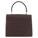 Salvatore Ferragamo Gancini Hand Bag Leather Brown Silver Auth BSZ320-3