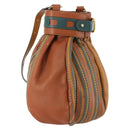 DELVAUX Shoulder Bag Leather Green Gold Auth BSZ321-1