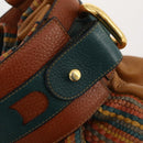 DELVAUX Shoulder Bag Leather Green Gold Auth BSZ321-17