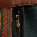 DELVAUX Shoulder Bag Leather Green Gold Auth BSZ321-10