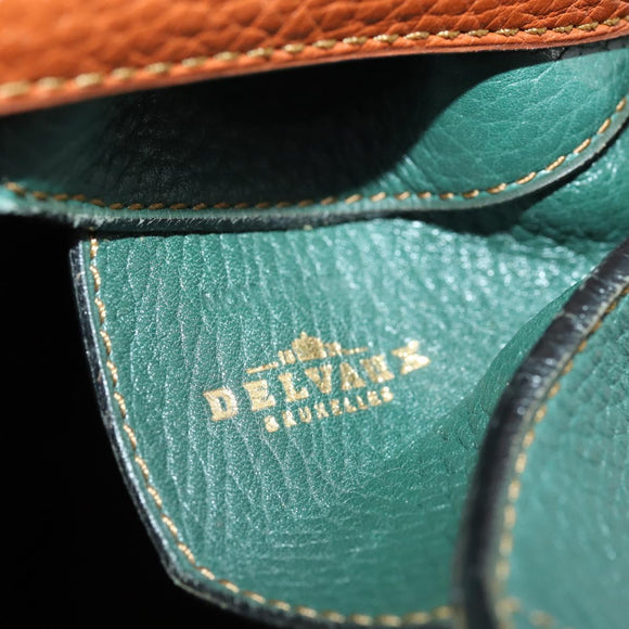 DELVAUX Shoulder Bag Leather Green Gold Auth BSZ321