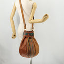 DELVAUX Shoulder Bag Leather Green Gold Auth BSZ321-20