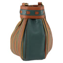 DELVAUX Shoulder Bag Leather Green Gold Auth BSZ321-2