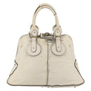 Chloe Paddington Hand Bag Leather White Silver Auth BSZ323-13