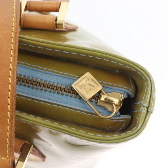LOUIS VUITTON Monogram Vernis Houston Hand Bag Baby Blue M91005 LV Auth BSZ324