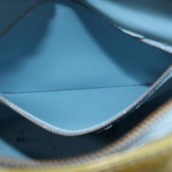 LOUIS VUITTON Monogram Vernis Houston Hand Bag Baby Blue M91005 LV Auth BSZ324