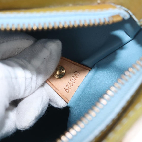 LOUIS VUITTON Monogram Vernis Houston Hand Bag Baby Blue M91005 LV Auth BSZ324