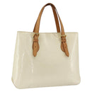 LOUIS VUITTON Monogram Vernis Brentwood Schoudertas Perle M91512 LV Auth BSZ329-1