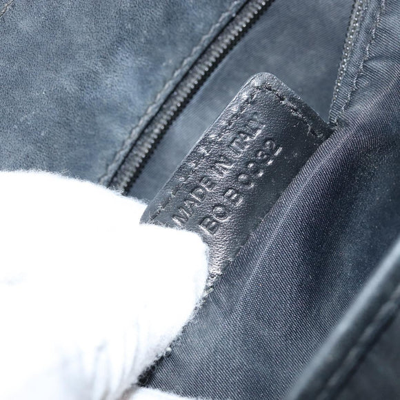 Christian Dior Trotter Canvas Hand Bag Black Silver Auth BSZ335
