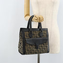 Christian Dior Trotter Canvas Hand Bag Black Silver Auth BSZ335-25
