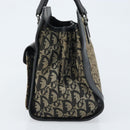 Christian Dior Trotter Canvas Hand Bag Black Silver Auth BSZ335-3