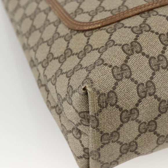 GUCCI GG Supreme Web Sherry Line Tote Bag PVC Beige Gold 39 02 003 Auth BSZ336