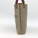 GUCCI GG Supreme Web Sherry Line Tote Bag PVC Beige Gold 39 02 003 Auth BSZ336-5