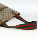 GUCCI GG Supreme Web Sherry Line Tote Bag PVC Beige Gold 39 02 003 Auth BSZ336-7