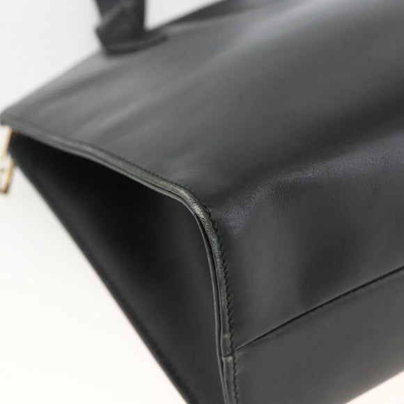 GUCCI Tote Bag Leer Goud Zwart 000 2058 0569 0 Auth BSZ341