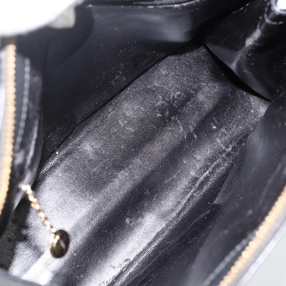 GUCCI Tote Bag Leer Goud Zwart 000 2058 0569 0 Auth BSZ341