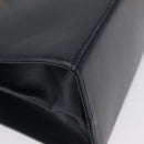 Salvatore Ferragamo Gancini Hand Bag Leather Navy Gold Auth BSZ342-10