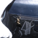 Salvatore Ferragamo Gancini Hand Bag Leather Navy Gold Auth BSZ342-23