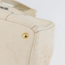 PRADA Canapa MM Hand Bag Denim White Gold Auth BSZ344-14
