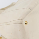 PRADA Canapa MM Hand Bag Denim White Gold Auth BSZ344-15