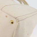 PRADA Canapa MM Hand Bag Denim White Gold Auth BSZ344-16