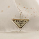 PRADA Canapa MM Hand Bag Denim White Gold Auth BSZ344-10