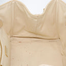 PRADA Canapa MM Hand Bag Denim White Gold Auth BSZ344-18